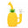 7" Tall Yellow Pineapple Water Pipe